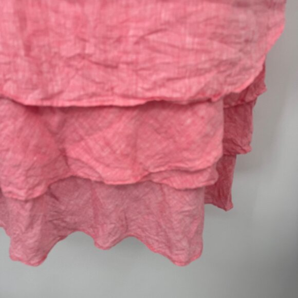 Finley Jasmine Sleeveless Tiered Linen Dress Pink woman’s size XL dress spring s - Picture 8 of 15